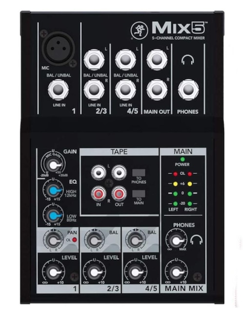 Mezcladora Compacta Mackie Mix5 de 5 canales