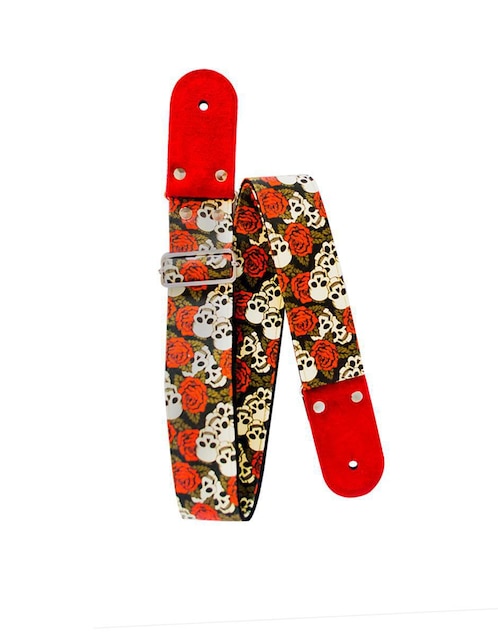Correa para guitarra o bajo Kidam Calaveras y Rosas