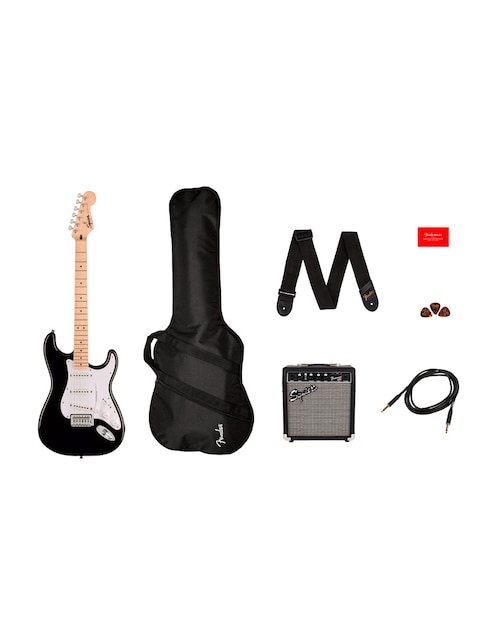 Set Guitarra Eléctrica Fender Squier Sonic Stratocaster Pack Black