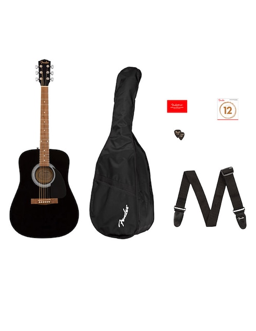 Guitarra acústica Fender PACK FA-115 DRED BLACK