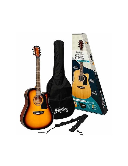 Guitarra electroacústica Washburn AD5CEPACK