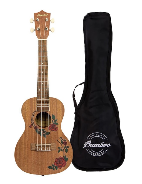 Ukulele concierto Bamboo U-23-Roses-S de sapele