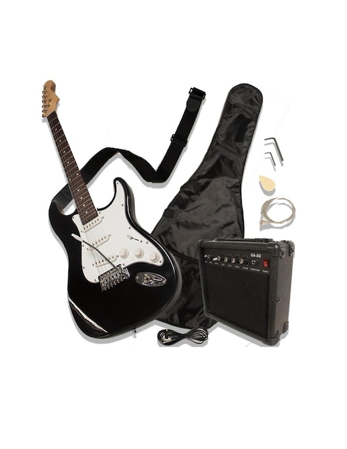 Guitarra Eléctrica Audiotek Stratocaster negra
