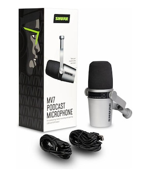 Micrófono profesional alámbrico Shure mv7-s