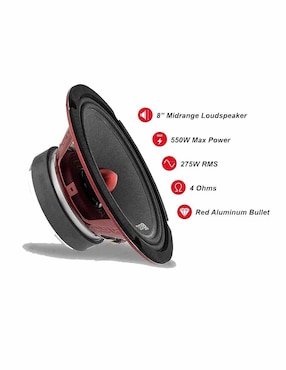 Amplificador Ds18 Pro-x8 4bm Rango Medio 8 Bala 550vatios 4ohms 1 Altavoz
