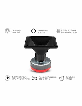 Bobina de Voz DS18 PRODR1P 1 Twist On Throat Driver de compresión con fenólica de 1 pulgada