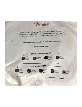 Cuerdas para Bajo Eléctrico Fender Nickel-Plated .045 - .125