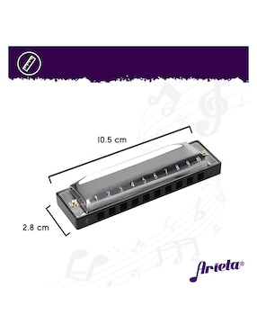 Armónica Cromática Arieta de metal