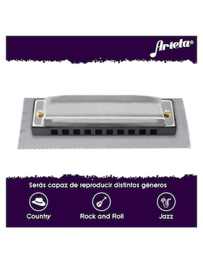 Armónica Cromática Arieta de metal