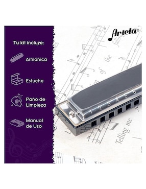 Armónica Cromática Arieta de metal