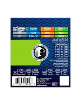 Set Cuerdas para Guitarra Eléctrica Elixir Electric Optiweb 19052