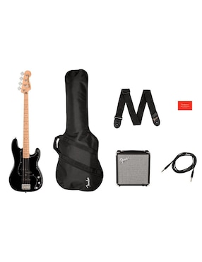 Guitarra Eléctrica Squier Affinity Series Precision Bass PJ Black Gig Bag Rumble 15 - 120V