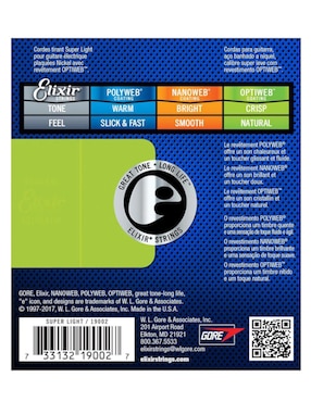 Set cuerdas para guitarra eléctrica Elixir 19002
