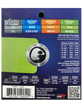 Set de cuerdas para guitarra eléctrica Elixir 19052