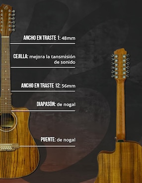 Guitarra electroacústica Bamboo ga-4012-koa-q