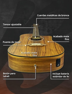 Guitarra electroacústica Bamboo ga-4012-koa-q
