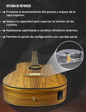 Guitarra electroacústica Bamboo ga-4012-koa-q