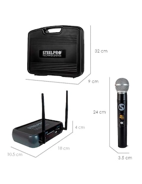 Micrófono profesional Inalámbrico Steelpro uhf-607