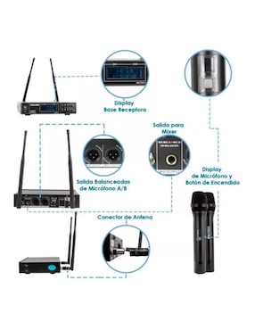 Micrófono profesional Inalámbrico Steelpro uhf-pro9.2