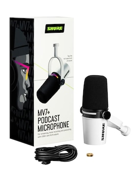 Micrófono portátil alámbrico Shure mv7+