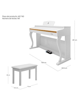 Piano Audiotek mkz-pianodig88bla 88 teclas