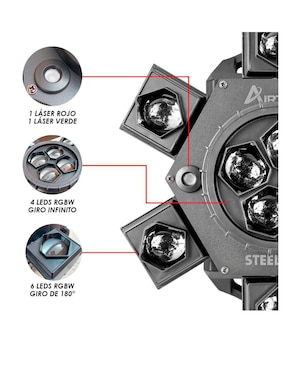 Cañón de luz LED Steelpro Airtreak