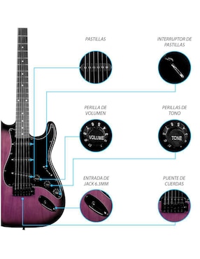 Kit guitarra eléctrica Steelpro 024-sk