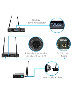 Micrófono profesional alámbrico Steelpro uhf-pro9.2goose