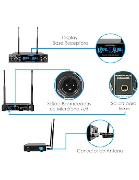 Micrófono profesional Inalámbrico Steelpro uhf-pro120wh