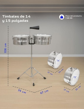 Timbales Audiotek MKZ-TIMBAL14PLA
