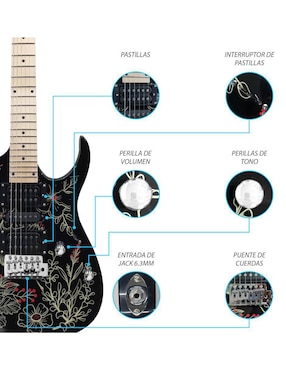 Kit guitarra eléctrica Steelpro 070-SK