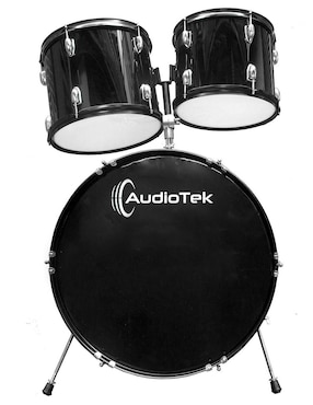 Batería Acústica Musical 5 piezas Altura Ajustable Aro negro Audiotek