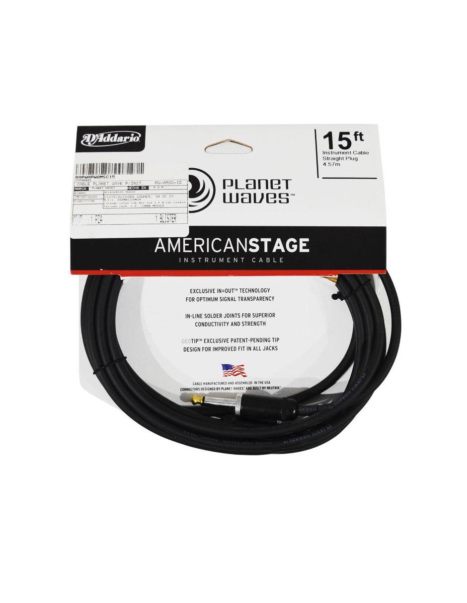  Cable para guitarra Amercian Stage, de Planet Waves, Negro :  Instrumentos Musicales