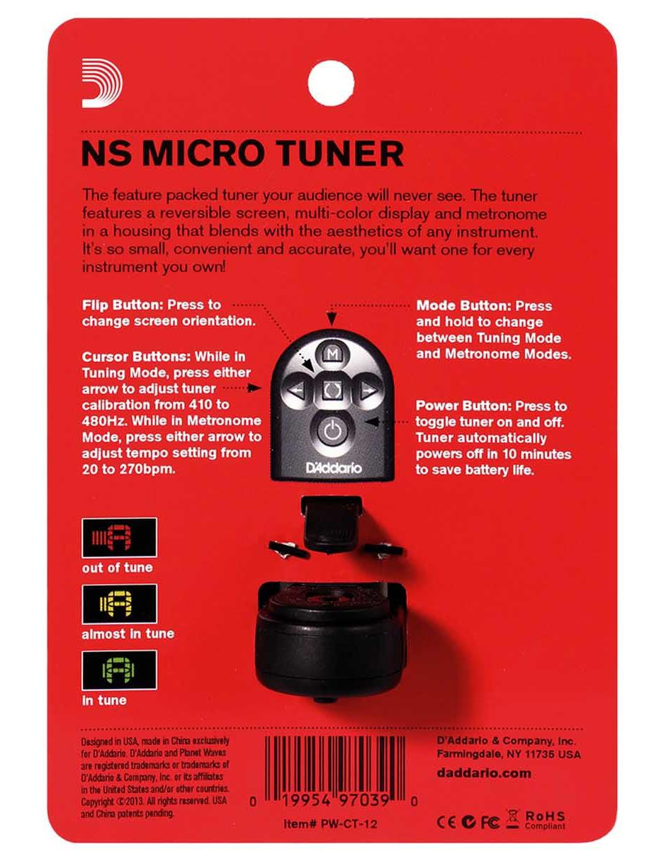 Afinador de Guitarra PW-CT-12 Micro 9