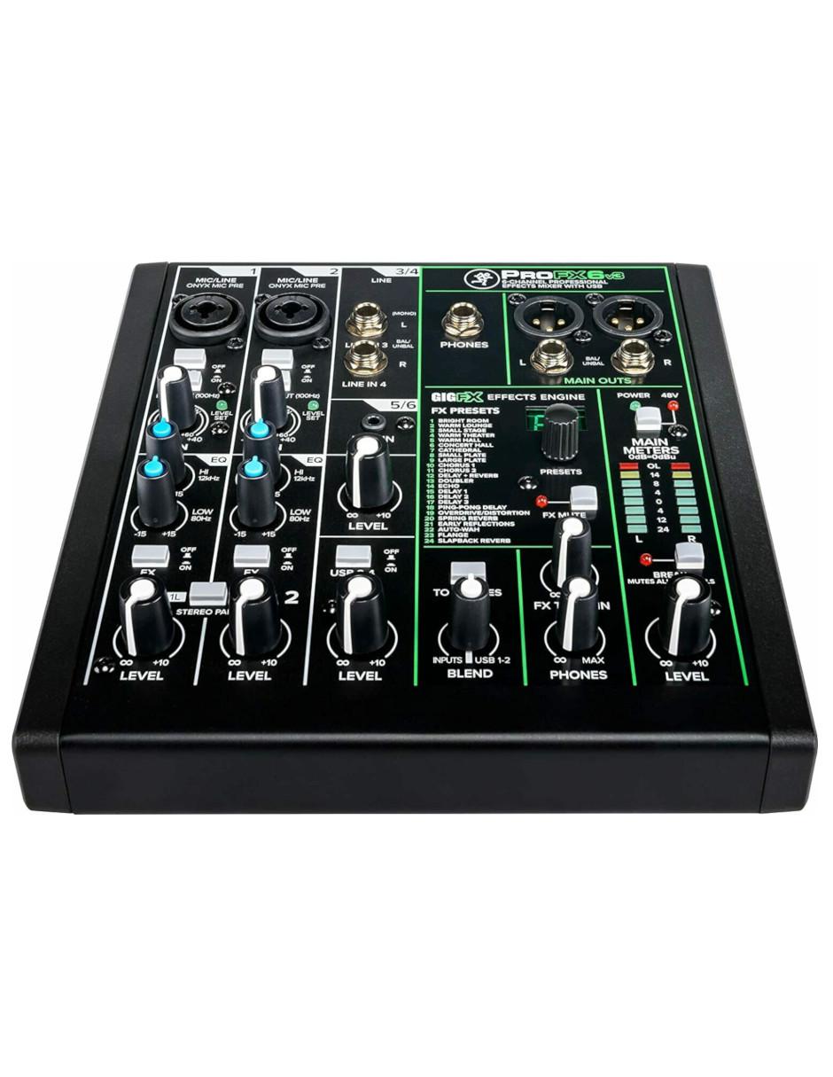 Mezcladora ProFX6v3 de 6 canales con FX 2