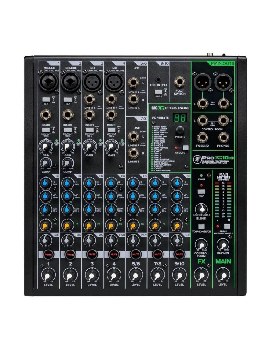 Mezcladora PROFX10V3 de 10 canales con FX