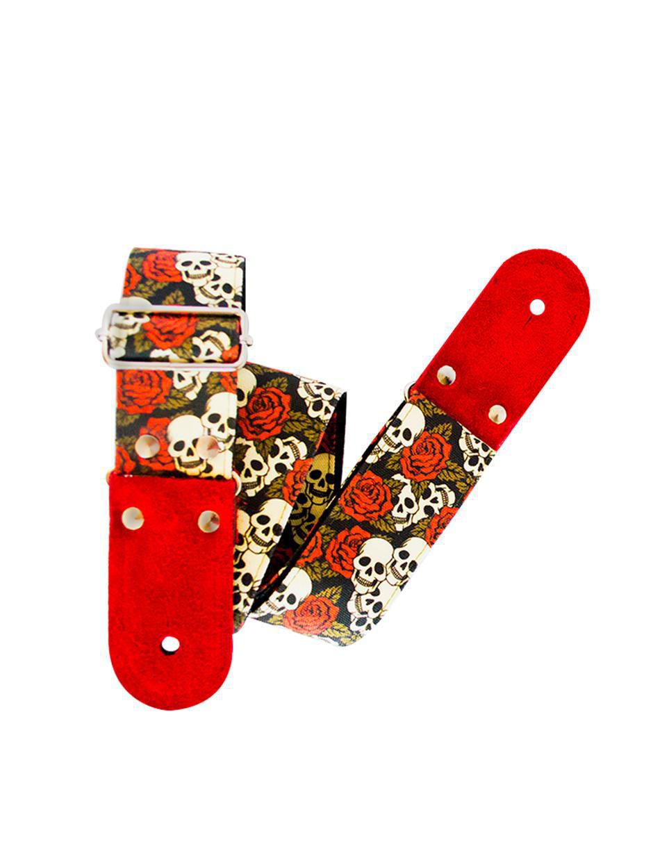 Correa para guitarra o bajo Calaveras y Rosas 2