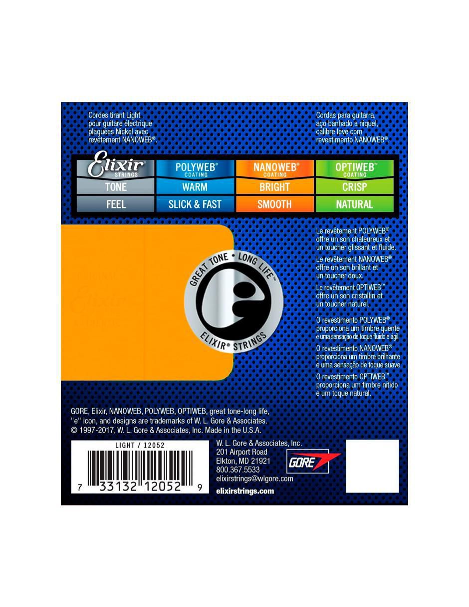 Set Cuerdas para Guitarra Eléctrica Elixir 1.0-.46 12052 3