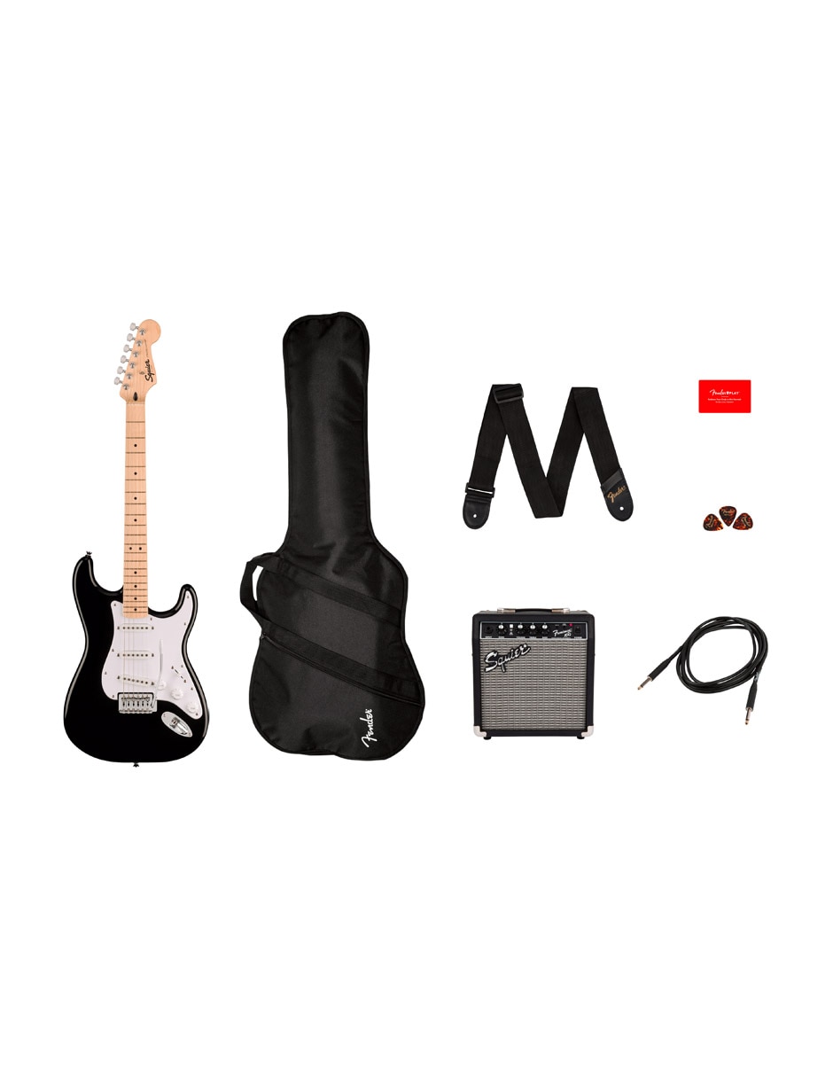 Set Guitarra Eléctrica Squier Sonic Stratocaster Pack Black