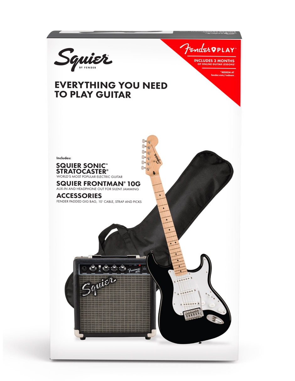 Set Guitarra Eléctrica Squier Sonic Stratocaster Pack Black 4
