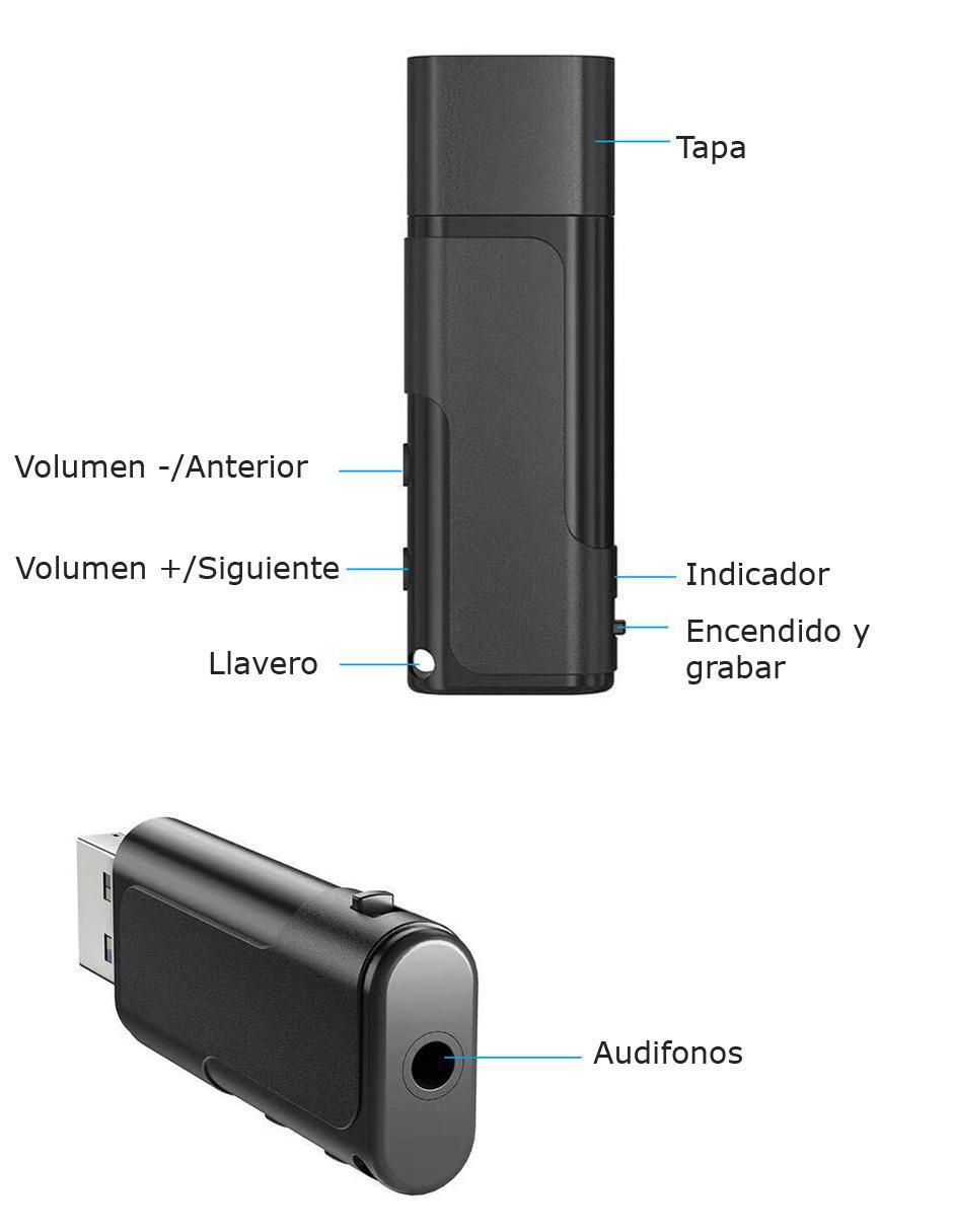 Micrófono micrófono espia Inalámbrico otg 5