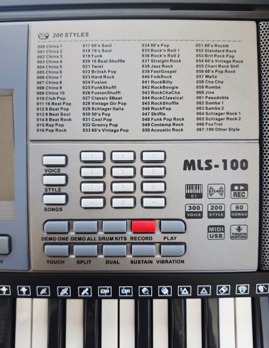 Teclado de 61 teclas MLS-100 10