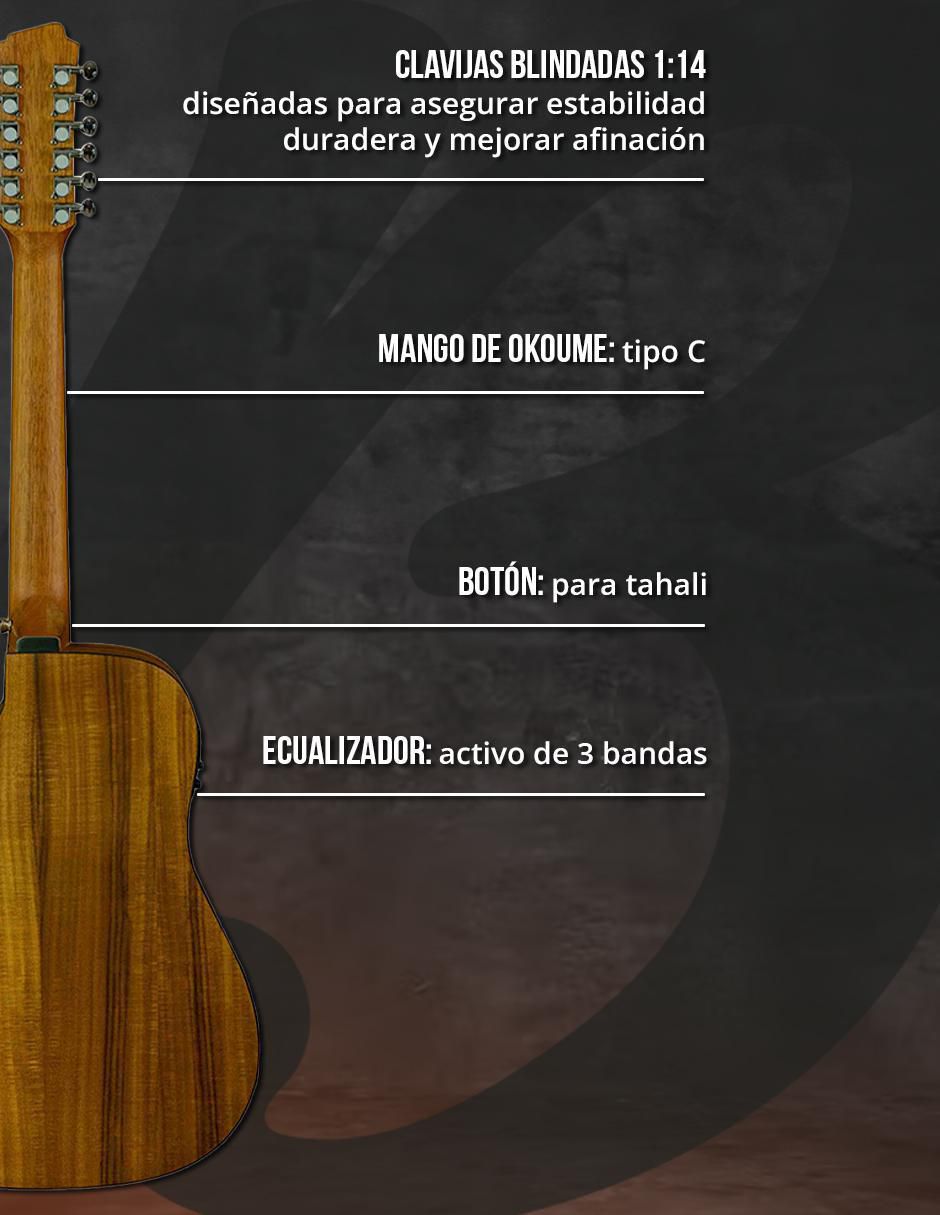 Guitarra electroacústica ga-4012-koa-q 3