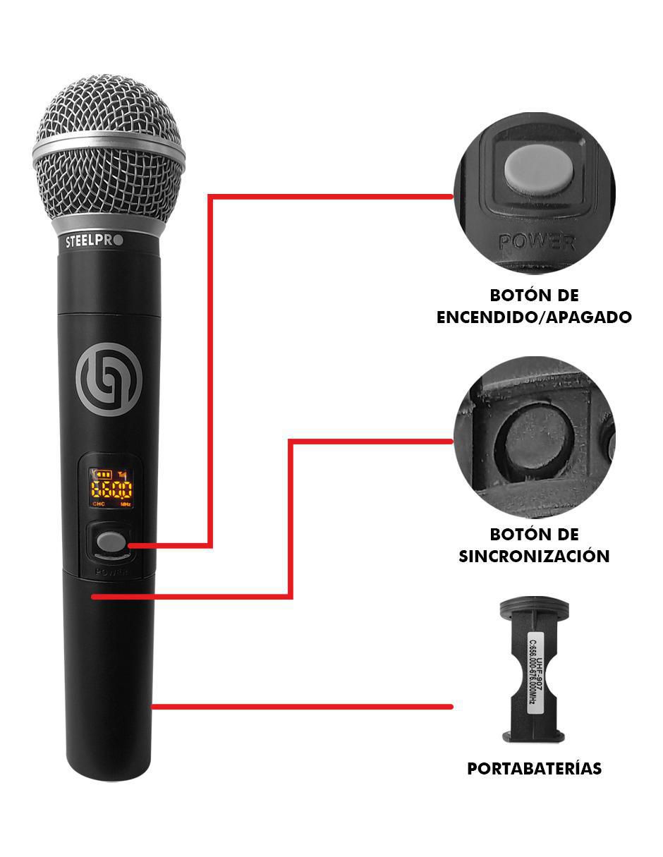 Micrófono profesional Inalámbrico uhf-907 3