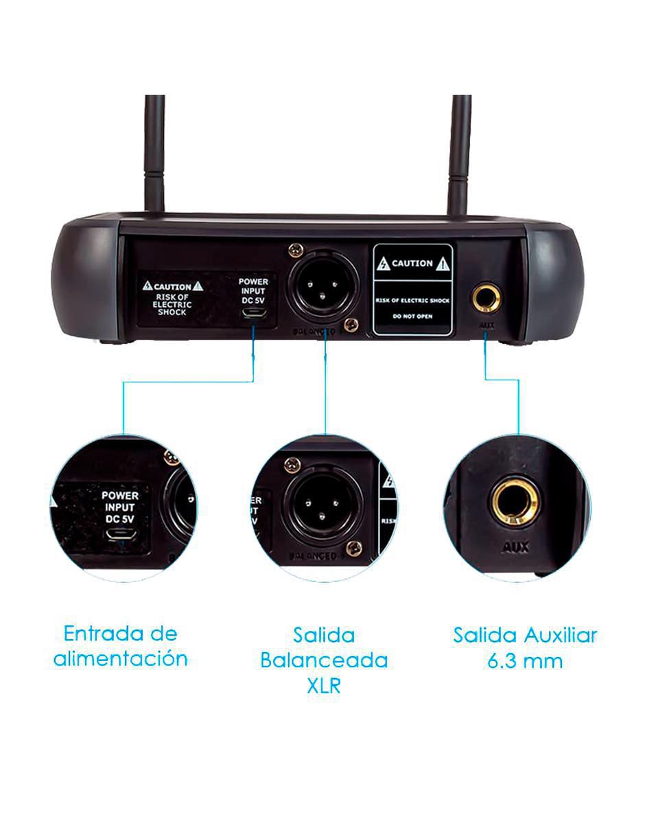 Micrófono profesional Inalámbrico uhf-607 2