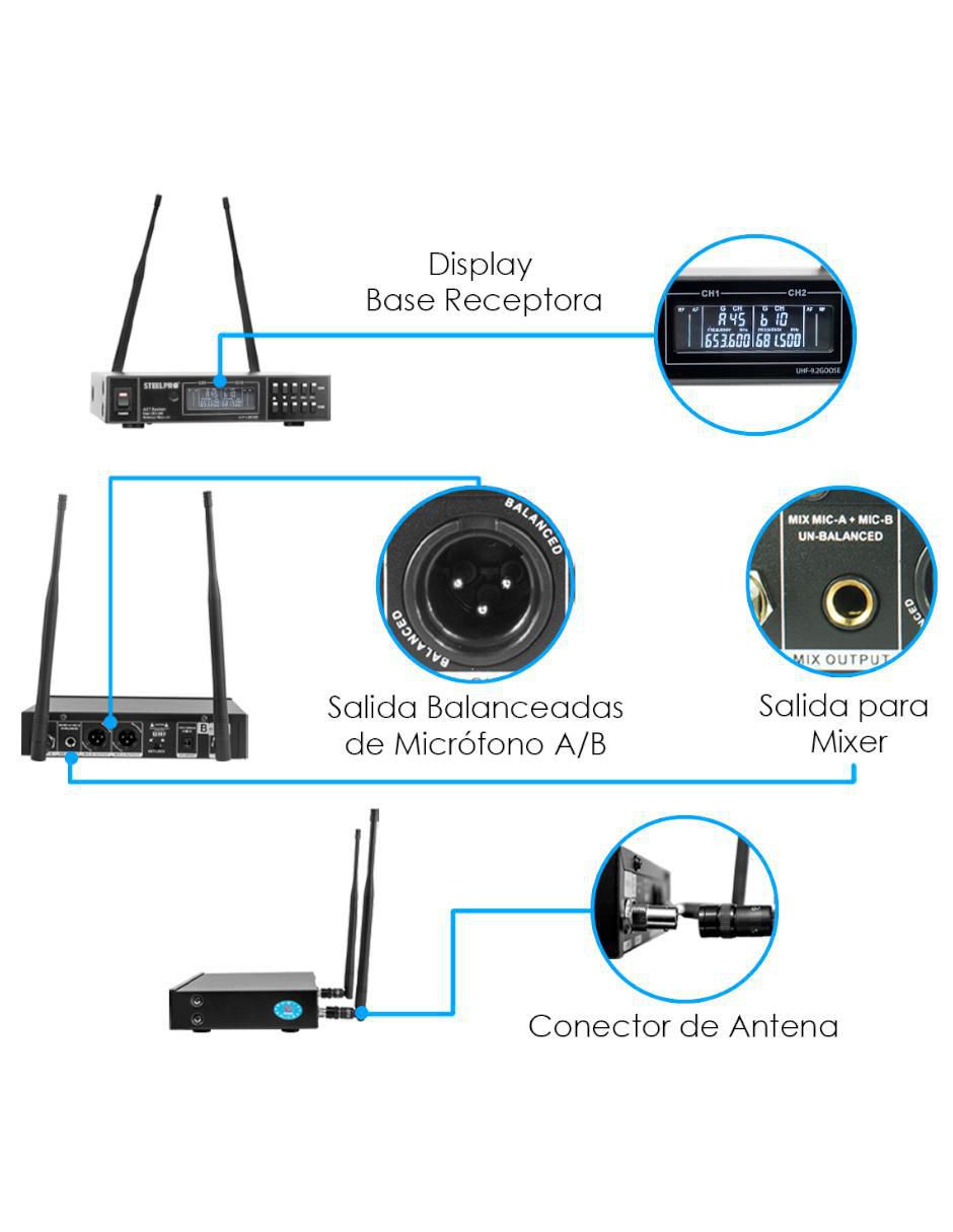 Micrófono profesional alámbrico uhf-pro9.2goose 4