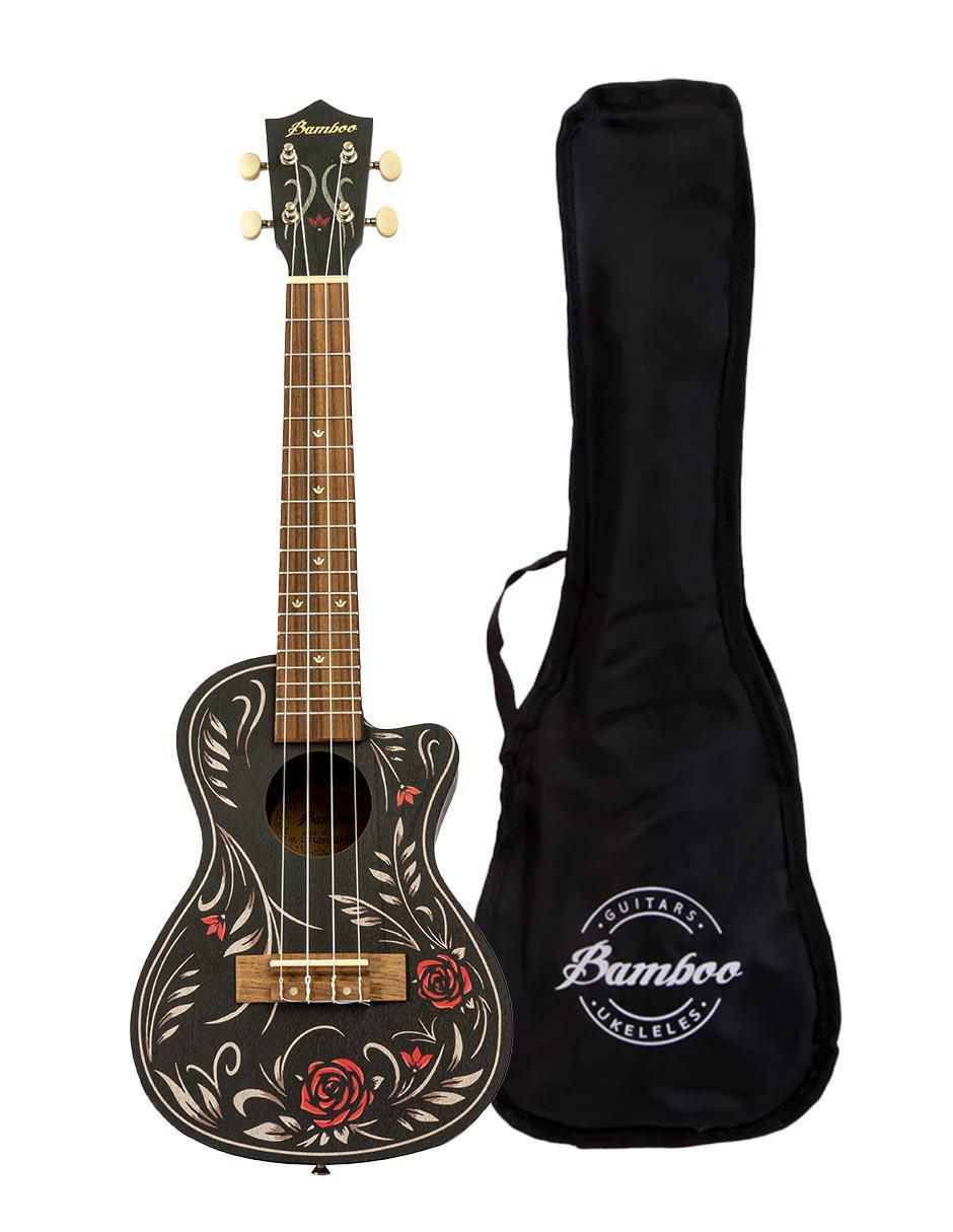 Ukelele concierto u-23-flowers&roll-s de sapele