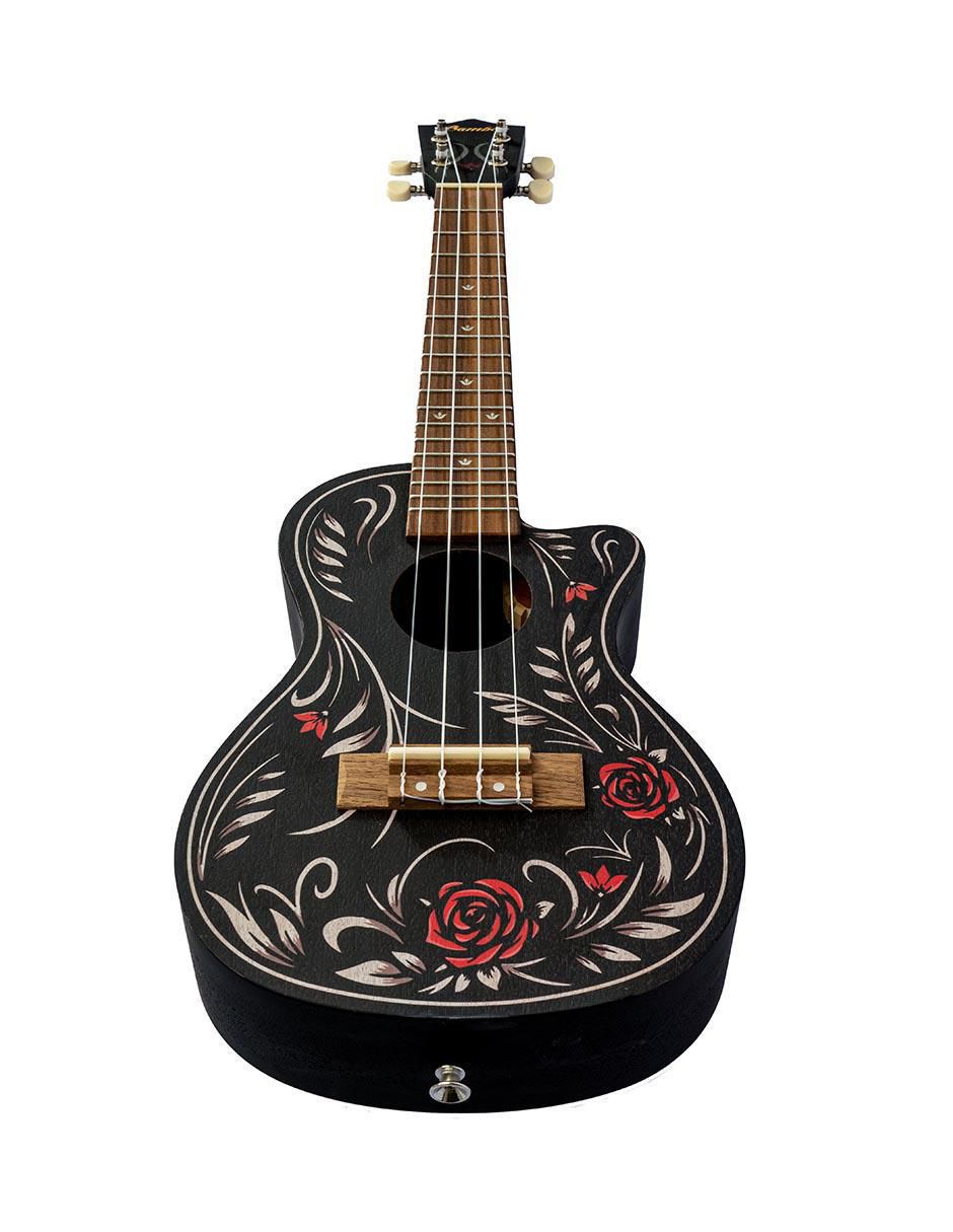 Ukelele concierto u-23-flowers&roll-s de sapele 4
