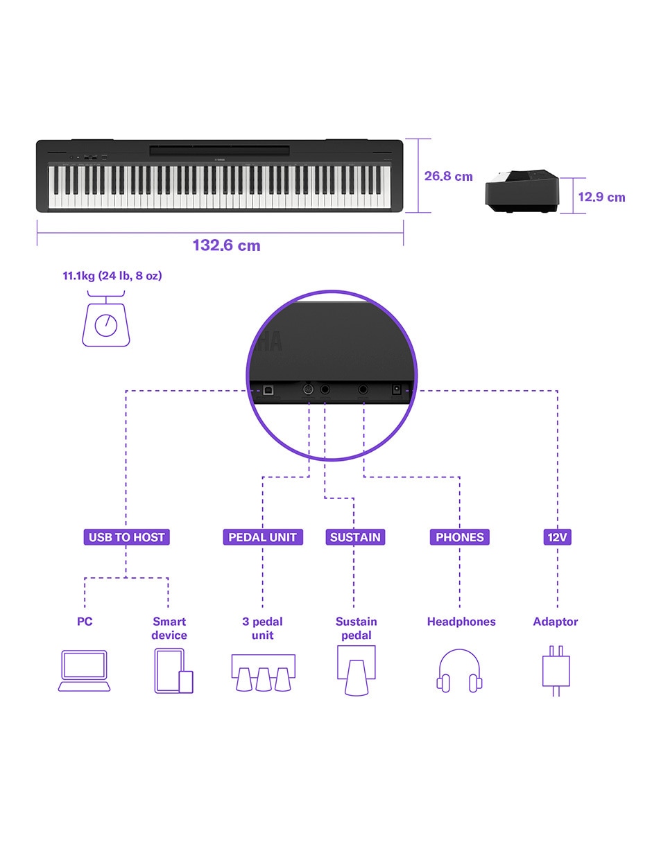 Piano P-143BT 88 teclas 8