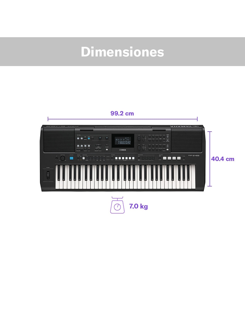 Teclado de 61 teclas PSR-E483 6